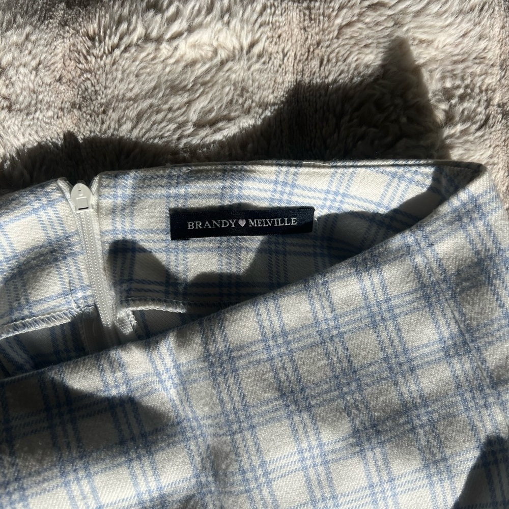 Brandy Melville Blue Plaid Skirt